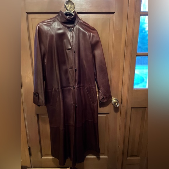 Perry Ellis Full Length Women’s Leather Coat
